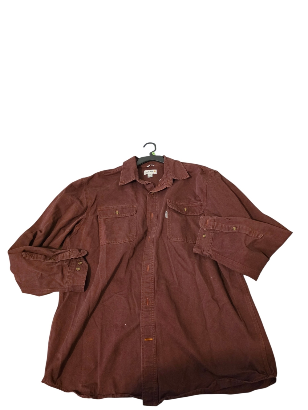 Carhartt Men's Original Fit Button-Up Shirt in Rust Brown - XL (Flawed)